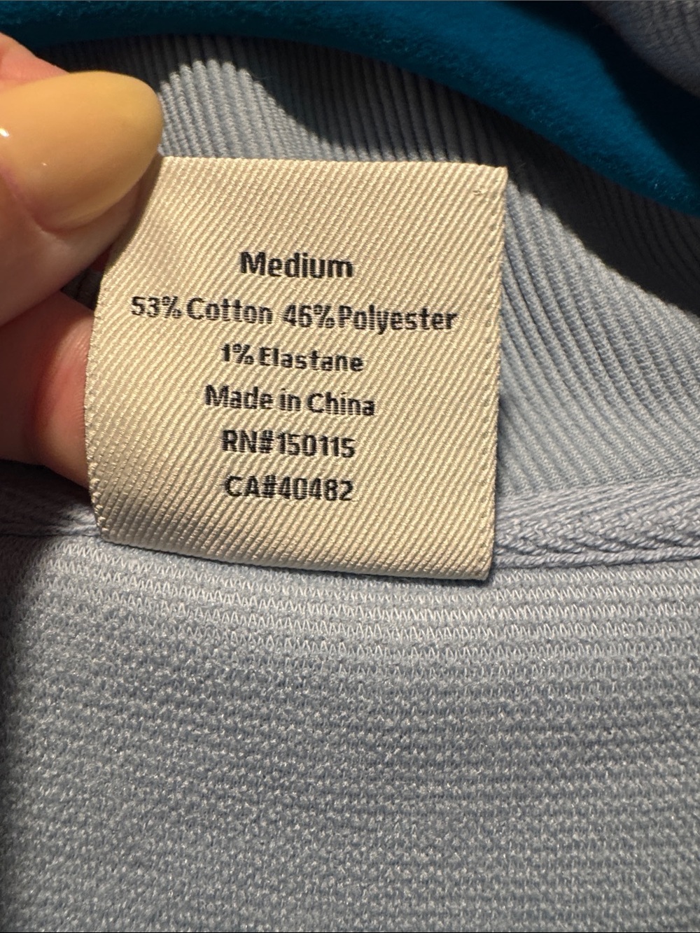 Varley Light Blue Half-Zip Funnel Neck Pullover - Picture 3 of 5